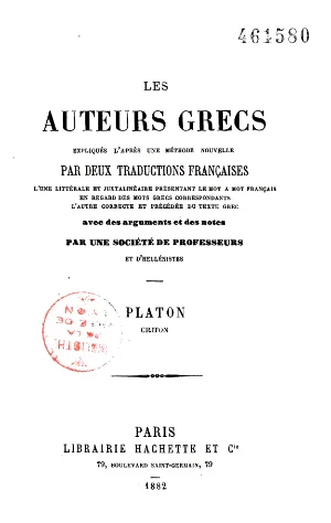 Couverture de Critón