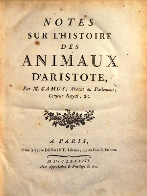 Couverture de Histoire des Animaux