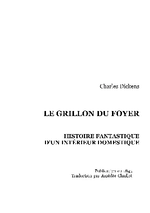 Couverture de Le Grillon du Foyer