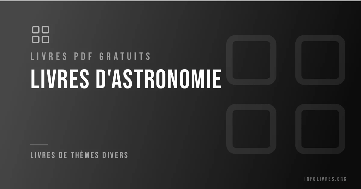 Couverture des livres d'astronomie gratuits en PDF sur infolivres