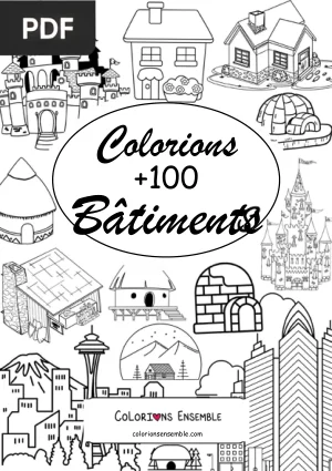 +100 Bâtiments à colorier