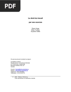 Le droit du travail par ses sources