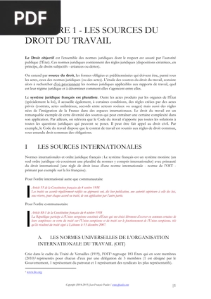 Les sources du droit du travail