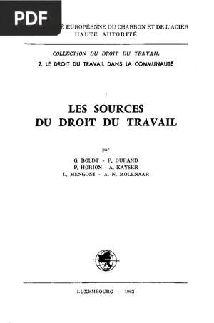 Les sources du droit du travail