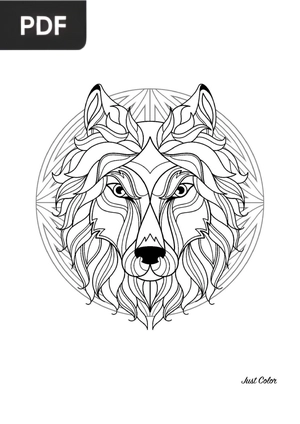 Mandala tête de loup 1
