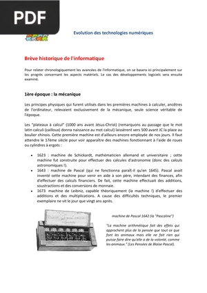 Brève historique de l'informatique