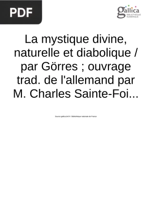 La mystique divine, naturelle et diabolique