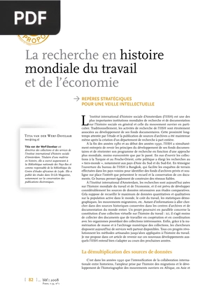 La recherche en histoire mondiale du travail et de l’économie