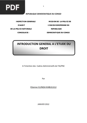 Introduction générale à l'étude du droit