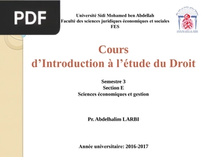 Introduction à l’étude du Droit