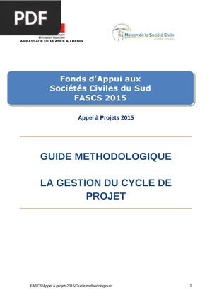 Guide méthodologique, la gestion du cycle de projet