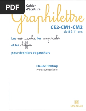 Cahier d'ecriture graphilettre
