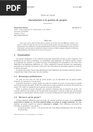 Introduction à la gestion de projets