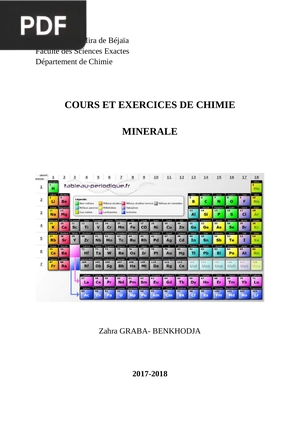 Cours et exercices de chimie minérale