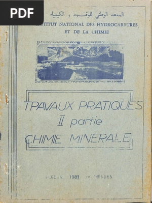 Travaux pratiques II partie, chimie minérale