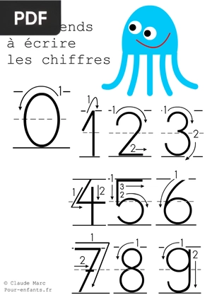 J'apprends à ecrire les chiffres