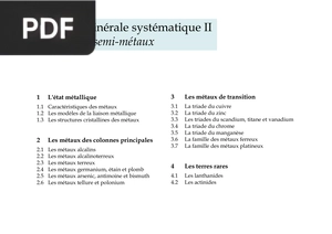 Chimie minérale systématique II. Métaux et semi-métaux