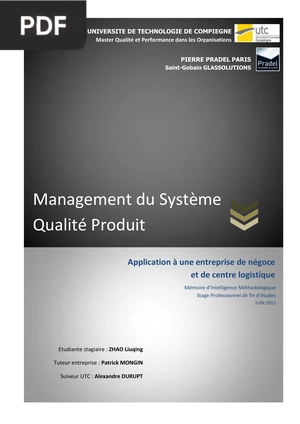 Management du Système Qualité Produit