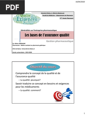 Les bases de l’assurance qualité