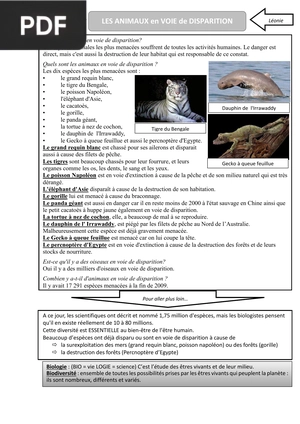 Les animaux en voie de disparition