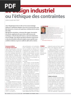 Le design industriel ou l’éthique des contraintes