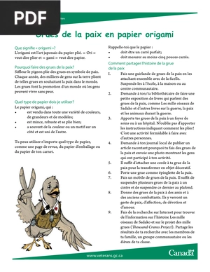 Grues de la paix en papier origami