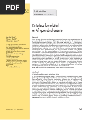 L’interface faune-bétail en Afrique subsaharienne