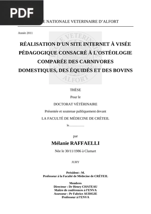 Réalisation d'un site internet à visée pédagogique consacré à l'ostéologie comparée des carnivores domestiques, des equidés et des bovins