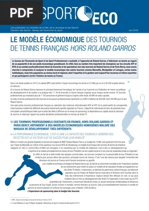 Le modèle économique des tournois de tennis français