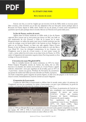 Brève histoire du tennis
