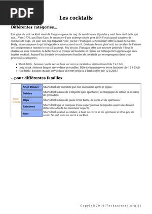 Les cocktails
