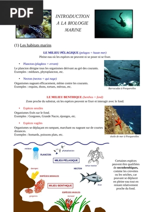 Introduction à la biologie marine