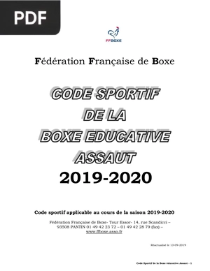 Code Sportif de la Boxe éducative Assaut