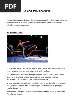 La Boxe Dans Le Monde