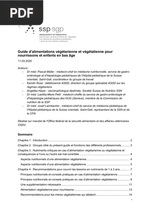 Guide d’alimentations végétarienne et végétalienne pour nourrissons et enfants en bas âge
