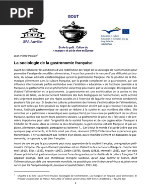 La sociologie de la gastronomie française