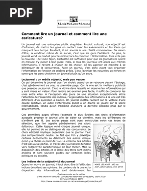 Comment lire un journal et comment lire une caricature?
