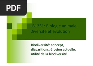 Biologie animale, diversité et évolution