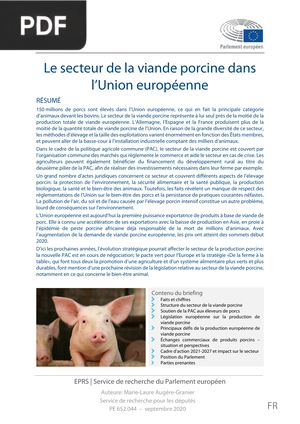 Le secteur de la viande porcine dans l’Union européenne