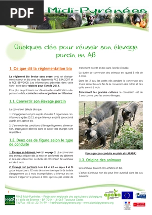 Quelques clés pour réussir son élevage porcin en AB