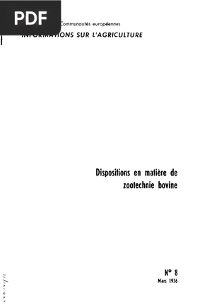 Dispositions en matière de zootechnie bovine