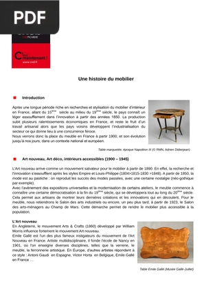 Une histoire du mobilier