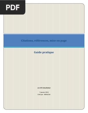 Citations, références, mise en page