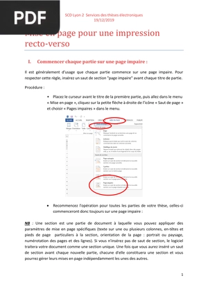 Mise en page pour une impression recto-verso