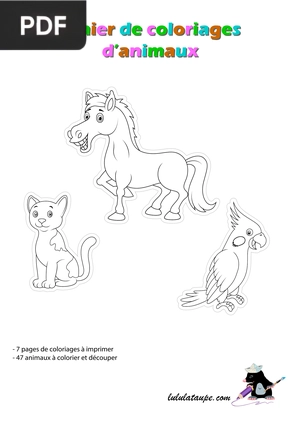 Cahier de coloriages d'animaux à imprimer