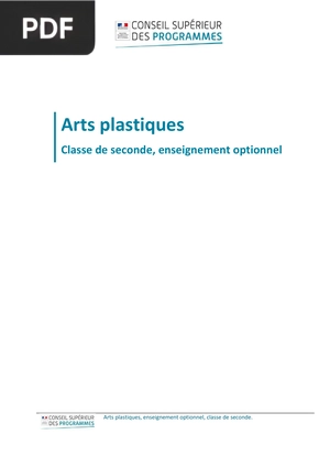 Arts plastiques, enseignement optionnel, classe de seconde