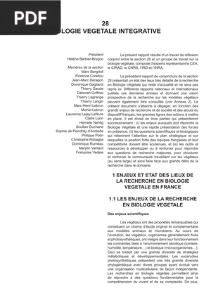 Biologie végétale integrative