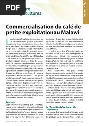 Commercialisation du café de petite exploitation au Malawi