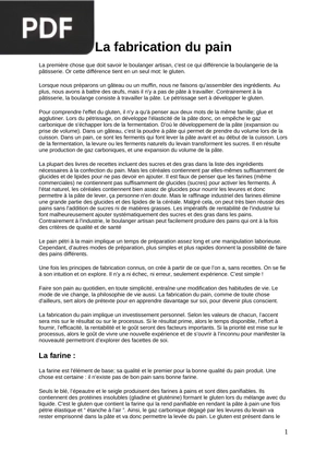 La fabrication du pain