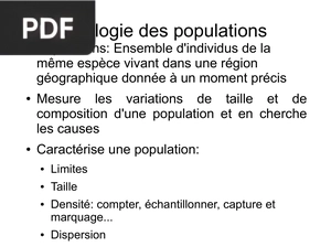 Ecologie des populations